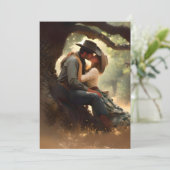 カウボーイと女性のカーボーイキスをする結婚ズ 招待状 (スタンド正面)