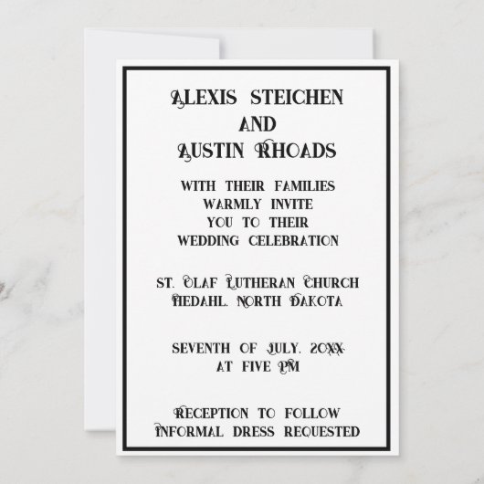 カウボーイと女性のカーボーイキスをする結婚ズ 招待状 (裏面)