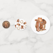 カウボーイと女性のカーボーイテーマパーティー コンフェッティ (裏面)