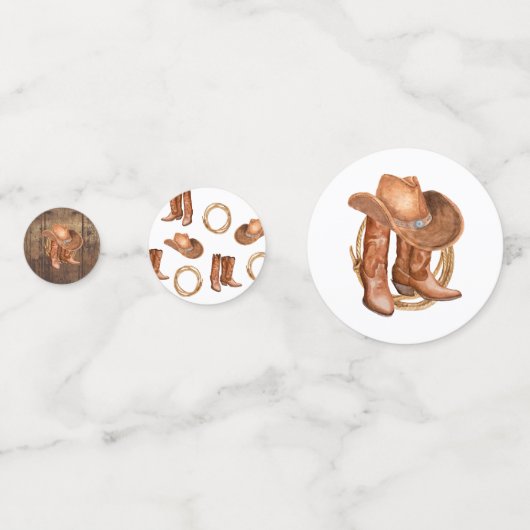 カウボーイと女性のカーボーイテーマパーティー コンフェッティ (裏面)