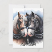 カウボーイと女性のカーボーイ素晴らしチーム記念日 招待状 (正面)