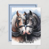 カウボーイと女性のカーボーイ素晴らしチーム記念日 招待状 (正面/裏面)