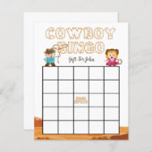 カウボーイと女性のカーボーイ西ベビーシャワービンゴのための子供 (正面/裏面)