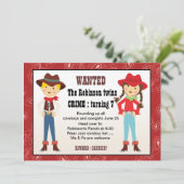 カウボーイと女性のカーボーイ誕生日の招待 招待状 (スタンド正面)