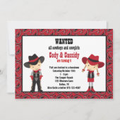 カウボーイと女性のカーボーイ誕生日招待状 招待状 (正面)