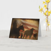 カウボーイと牛の国素朴西部空白の カード (黄色い花)