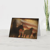 カウボーイと牛の国素朴西部空白の カード (正面)