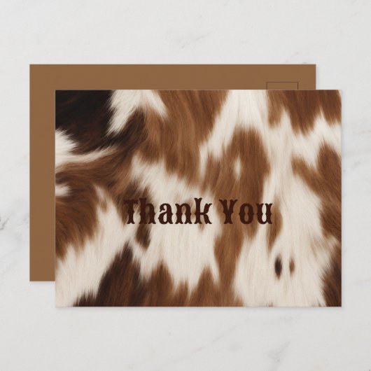 カウボーイと牛の感謝 ポストカード (正面/裏面)