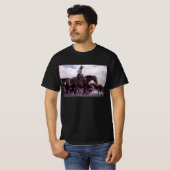 カウボーイと牛の群れ by コーナー tシャツ (正面フル)