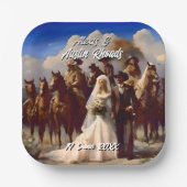 カウボーイと花嫁のアウトドア結婚ズ ペーパープレート (正面)