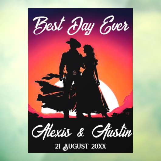 カウボーイと花嫁のサンダウン結婚ズ ウィンドウサイン (シート3)