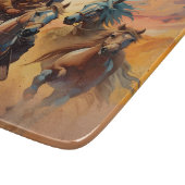 カウボーイと馬のコラージュ カッティングボード (角)