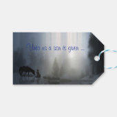 カウボーイと馬の宗教国クリスマスラベル ギフトタグ (正面(横))