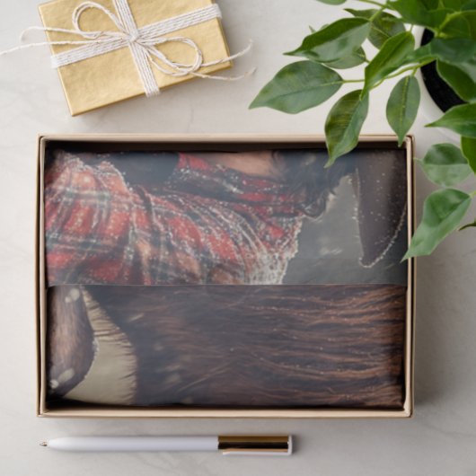 カウボーイと馬を地面の鼻に切り離す 薄葉紙 (ギフト)