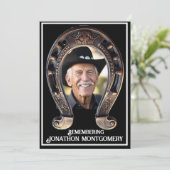 カウボーイと馬蹄生命のお祝い 招待状 (スタンド正面)