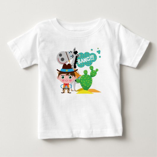 カウボーイと馬 ベビーTシャツ (正面)