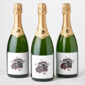 カウボーイに乗って馬を救う スパークリングワインラベル (ボトル)