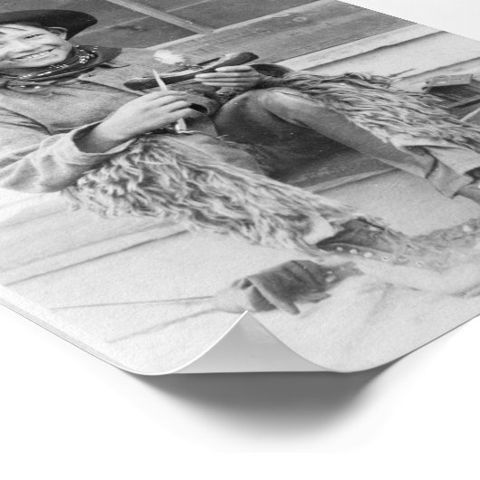 カウボーイに扮したおもちゃの少年 ポスター (角)