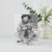 カウボーイに扮したおもちゃの少年 ポストカード (スタンド正面)