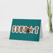 カウボーイのおめでとう-西部の新しい仕事かプロモーション カード (正面)