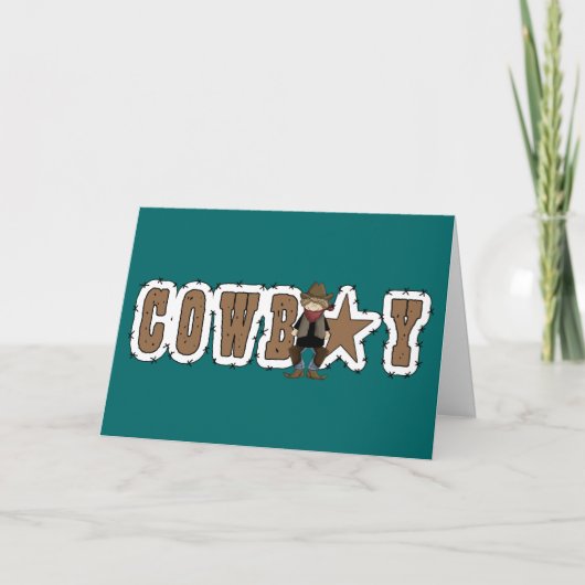 カウボーイのおめでとう-西部の新しい仕事かプロモーション カード (正面)