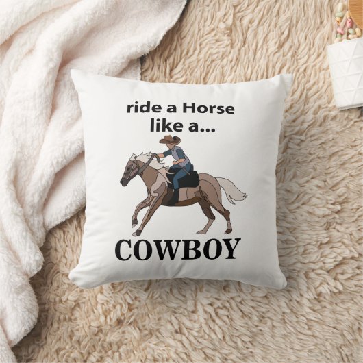 カウボーイのように馬に乗る クッション (ブランケット)