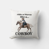 カウボーイのように馬に乗る クッション (正面)