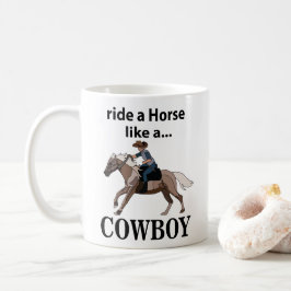 カウボーイのように馬に乗る コーヒーマグカップ