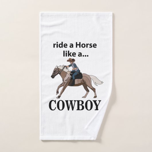カウボーイのように馬に乗る ハンドタオル (ハンドタオル)