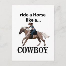 カウボーイのように馬に乗る ポストカード