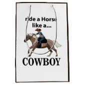 カウボーイのように馬に乗る ミディアムペーパーバッグ (正面)