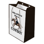 カウボーイのように馬に乗る ミディアムペーパーバッグ (裏面アングル)