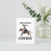 カウボーイのように馬に乗る 名刺 (スタンド正面)