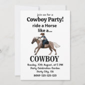 カウボーイのように馬に乗る 招待状 (正面)