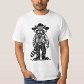 カウボーイのアライグマ Tシャツ (正面)