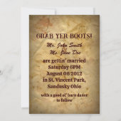 カウボーイのウェディング 西部開拓時代スタイルの 写真招待状 招待状 (裏面)
