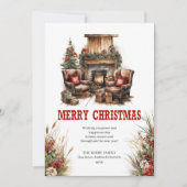 カウボーイのクリスマスグリーティングカードデザイン 赤と緑 シーズンカード (正面)