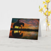 カウボーイのグリーティングカード カード (黄色い花)