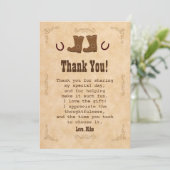 カウボーイのサンキューカードの西部のオールドスタイルのヴィンテージ サンキューカード (スタンド正面)
