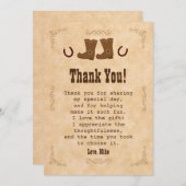 カウボーイのサンキューカードの西部のオールドスタイルのヴィンテージ サンキューカード (正面/裏面)