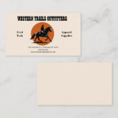 カウボーイのシルエットと太陽の円 名刺 (正面/裏面)