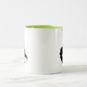 カウボーイのシルエット; 白熱 ツートーンマグカップ (中央)