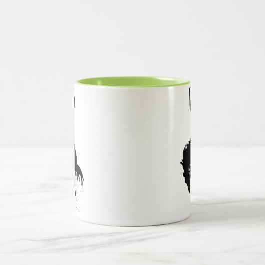 カウボーイのシルエット; 白熱 ツートーンマグカップ (中央)