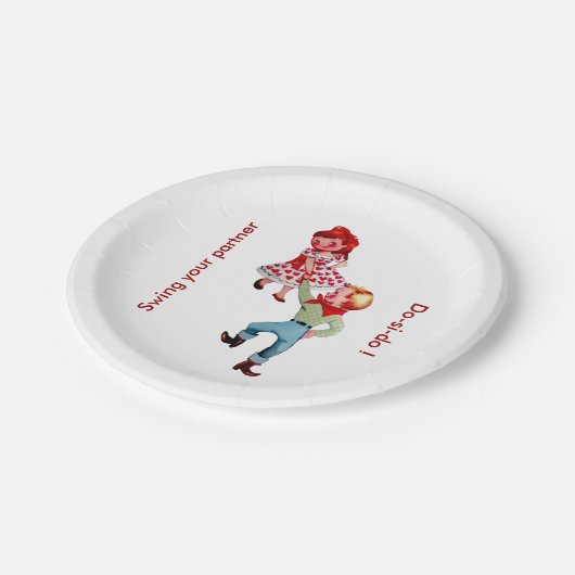 カウボーイのスクエアダンスのパーティーのプレート ペーパープレート (アングル)