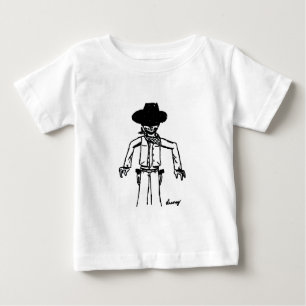 カウボーイのスケッチの乳児のTシャツ ベビーTシャツ