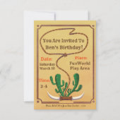 カウボーイのテーマの誕生日の招待状 招待状 (正面)