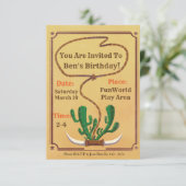 カウボーイのテーマの誕生日の招待状 招待状 (スタンド正面)