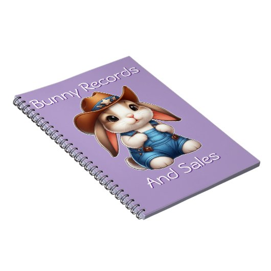 カウボーイのバニーに帽子とオーバーオールを ノートブック (右側)