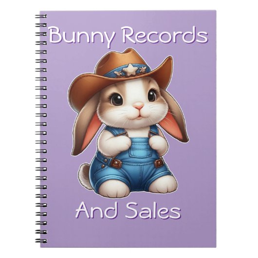 カウボーイのバニーに帽子とオーバーオールを ノートブック (正面)