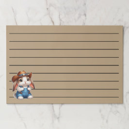 カウボーイのバニーに帽子とオーバーオールを ペーパーパッド